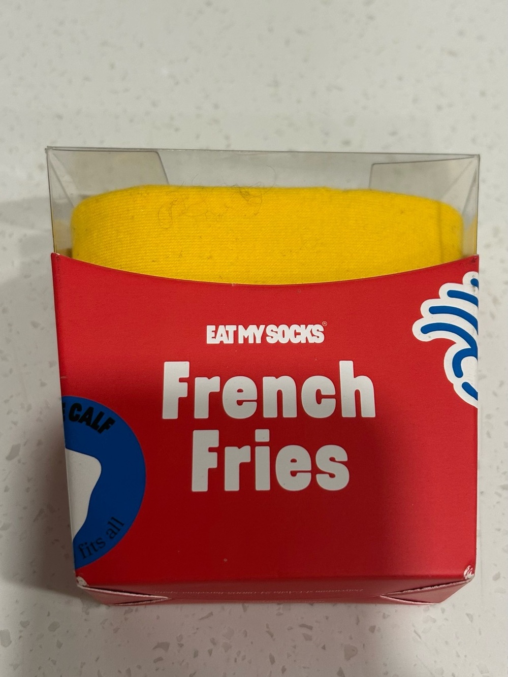 "French Fries" Yellow Men's Calf Socks
